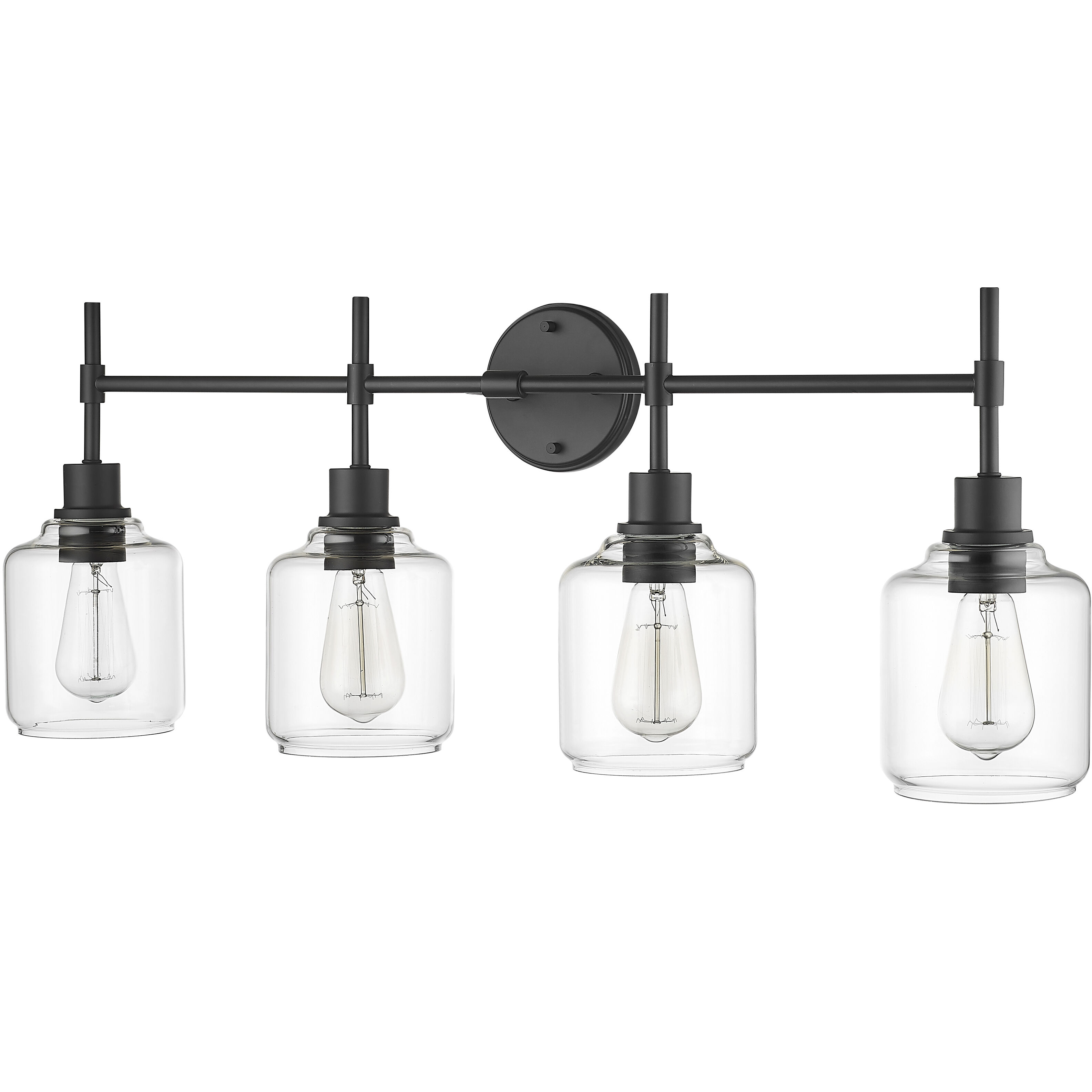 Asheville 4 Light 34.75 inch Matte Black Bathroom Vanity Light Wall Light